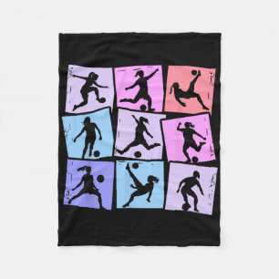 Soccer Girl Kids Women Fleece Blanket