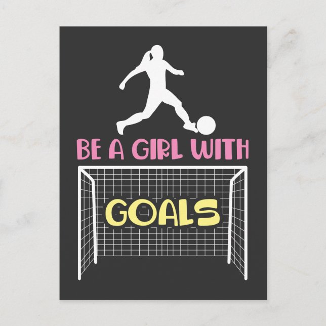 Soccer Girl - powerful Football Sister kicking Postcard (Front)