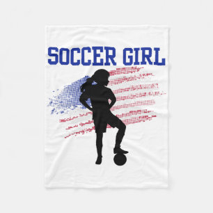 Soccer Girl Soccer Fan Support Stadium Show Your P Fleece Blanket