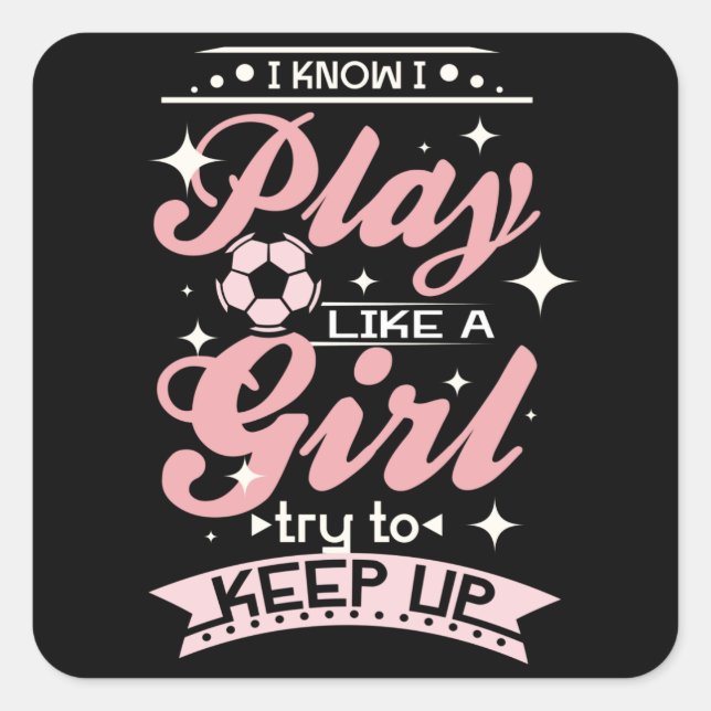 Soccer Girl Square Sticker (Front)