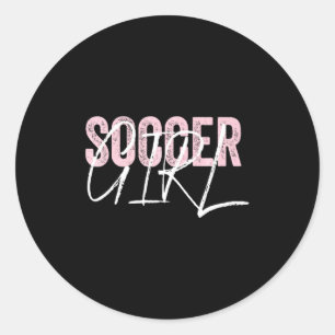 Soccer Girl Vintage Soccer 2 T Shirt Classic Round Sticker