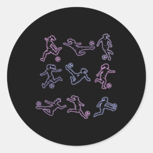 Soccer Girl Women Youth Classic Round Sticker