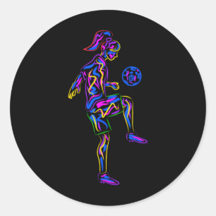 Soccer Girl Youth Women Players  Classic Round Sticker