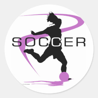 Soccer - Girls - Pink Classic Round Sticker