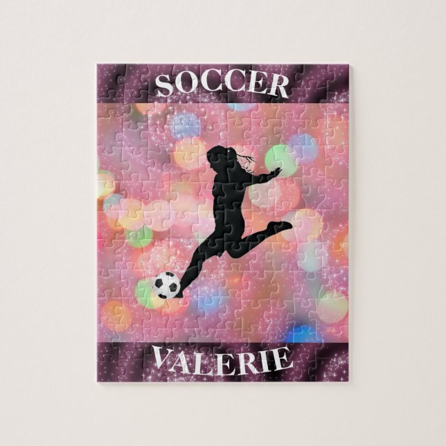 Soccer Girls Plum Sparkle Color Blast     Jigsaw Puzzle (Vertical)