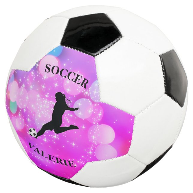 Soccer Girls Plum Sparkle Colour Blast      Ball (Three Quarter)