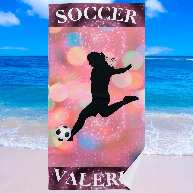 Soccer Girls Plum Sparkle Colour Blast  Beach Towel (Creator Uploaded)