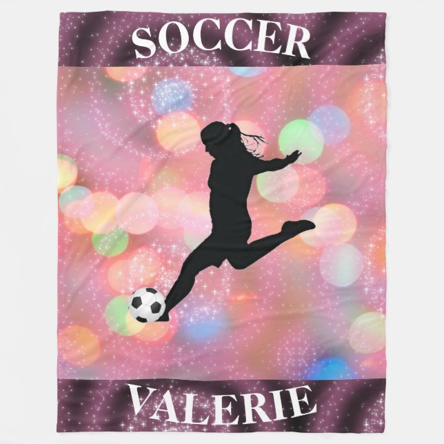Soccer Girls Plum Sparkle Colour Blast    Fleece Blanket (Front)