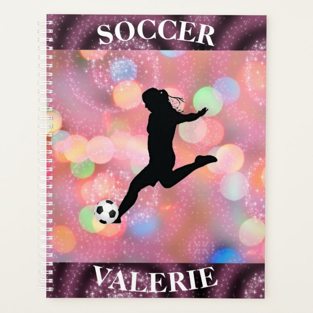 Soccer Girls Plum Sparkle Colour Blast     Planner (Front)