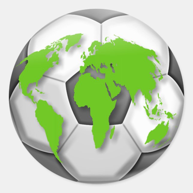Soccer Globe Classic Round Sticker (Front)