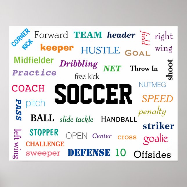 SOCCER Glossary Poster! Motivational! Poster (Front)