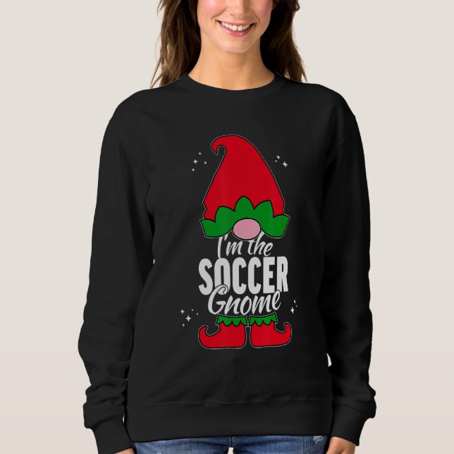 Soccer Gnome Matching Family Group Christmas Party Sweatshirt (Front)