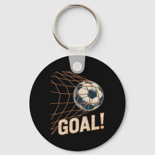 Soccer Goal Celebration Vintage Soccer Ll In Net _ Key Ring