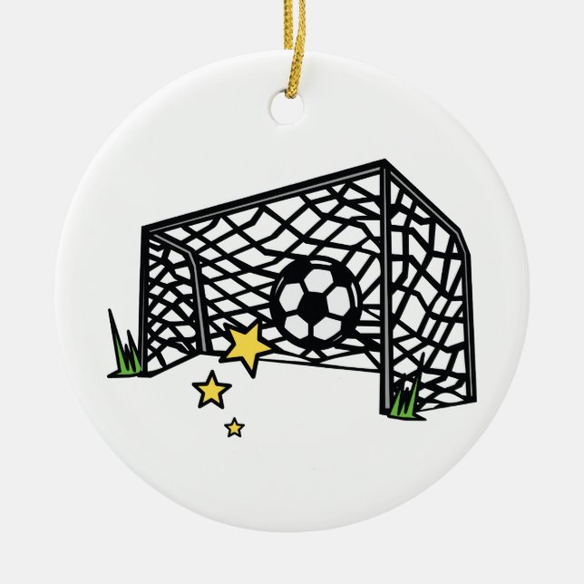 Soccer Goal Ceramic Ornament (Front)