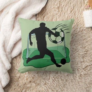Soccer Goal Scorer Silhouette  Cushion