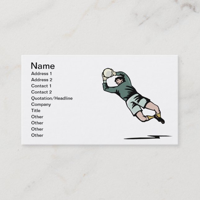 Soccer Goalie Business Card (Front)