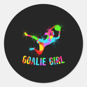 Soccer Goalie Girl Soccer Goalkeeper Female Soccer Classic Round Sticker