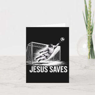 Soccer Goalie Goalkeeper Jesus Saves Christian Soc Card