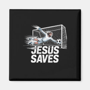Soccer Goalie Goalkeeper Jesus Saves Christian Soc Magnet