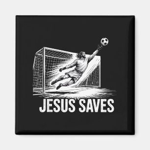 Soccer Goalie Goalkeeper Jesus Saves Christian Soc Magnet