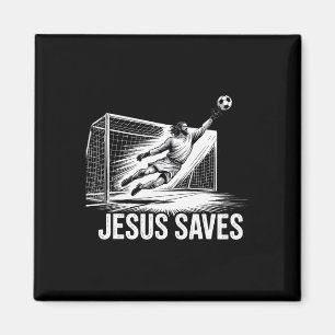 Soccer Goalie Goalkeeper Jesus Saves Christian Soc Magnet