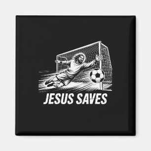 Soccer Goalie Goalkeeper Jesus Saves Christian Soc Magnet