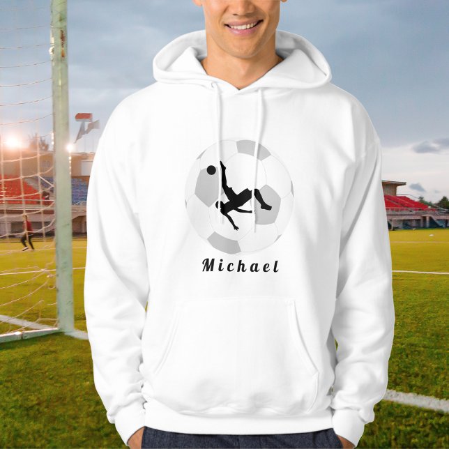 Soccer Goalie Keeper Black & White Player's Name   Hoodie (Creator Uploaded)