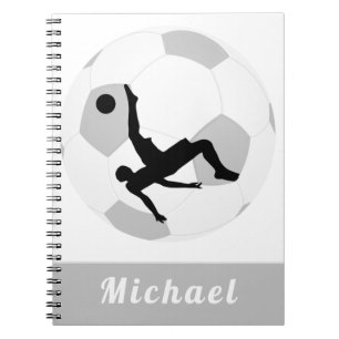 Soccer Goalie Keeper Black & White Player's Name   Notebook