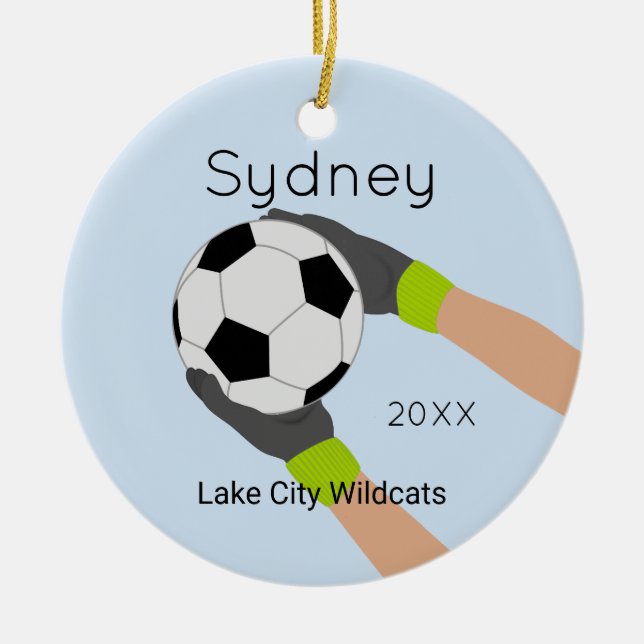 Soccer Goalie Keepsake Ornament (Front)