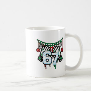 Soccer Goalie Net 67 Sports Pixel Dripping Funny  Coffee Mug
