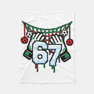 Soccer Goalie Net 67 Sports Pixel Dripping Funny  Fleece Blanket