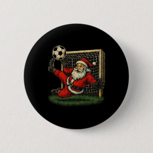 Soccer Goalie Santa Claus Christmas Sports Boys Yo 6 Cm Round Badge