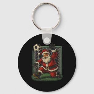 Soccer Goalie Santa Claus Christmas Sports Boys Yo Key Ring