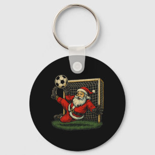 Soccer Goalie Santa Claus Christmas Sports Boys Yo Key Ring