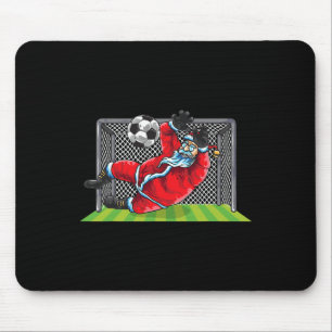 Soccer Goalie Santa Claus Christmas Sports Kids Bo Mouse Pad