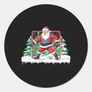 Soccer Goalie Santa Soccer Player Boys Christmas S Classic Round Sticker