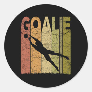 Soccer Goalie Vintage Soccer Goalkeeper Retro Socc Classic Round Sticker