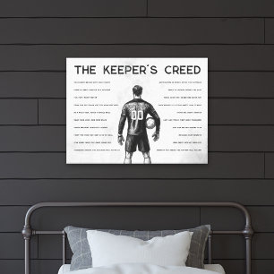 Soccer Goalkeeper Creed Monogram White Canvas Print
