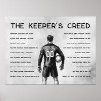 Soccer Goalkeeper Personalised Keeper's Creed