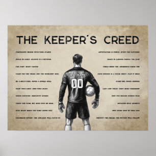 Soccer Goalkeeper Personalised Keeper's Creed Poster
