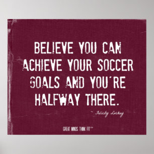 Soccer Goals Poster in Maroon Denim 010