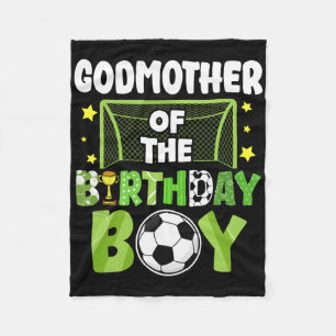 Soccer Godmother Birthday Boy Party Soccer Family Fleece Blanket