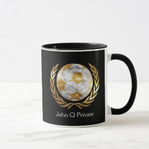Soccer Gold and Silver Custom Mug