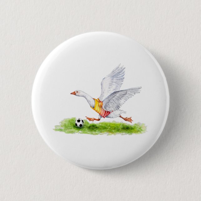 Soccer Goose 6 Cm Round Badge (Front)