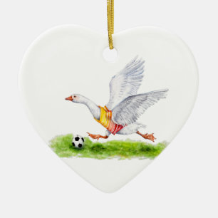 Soccer Goose Ceramic Ornament