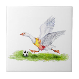 Soccer Goose Ceramic Tile