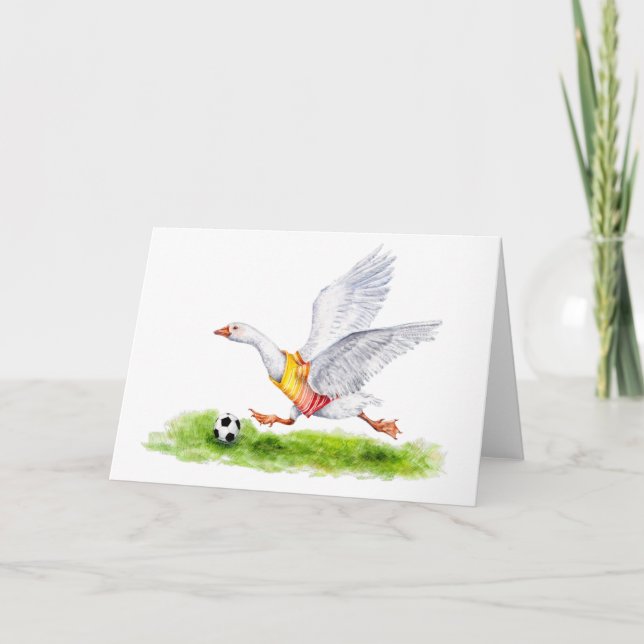 Soccer Goose Greeting Card (Front)