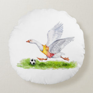 Soccer Goose Round Cushion