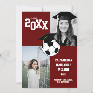 Soccer Graduation Sports Maroon Announcement