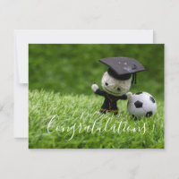 Soccer Graduation with Congratulations with ball